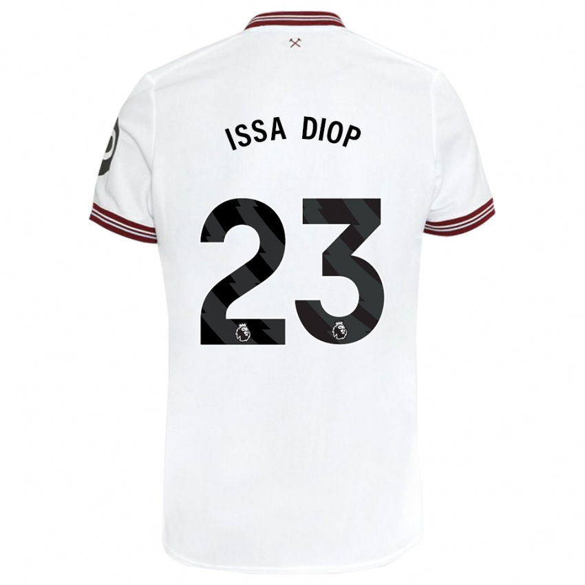 Bambino Maglia Issa Diop #23 Bianco Kit Gara Away 2023/24 Maglietta