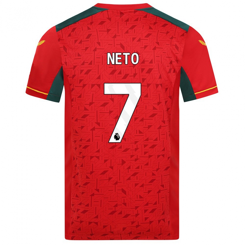 Bambino Maglia Pedro Neto #7 Rosso Kit Gara Away 2023/24 Maglietta