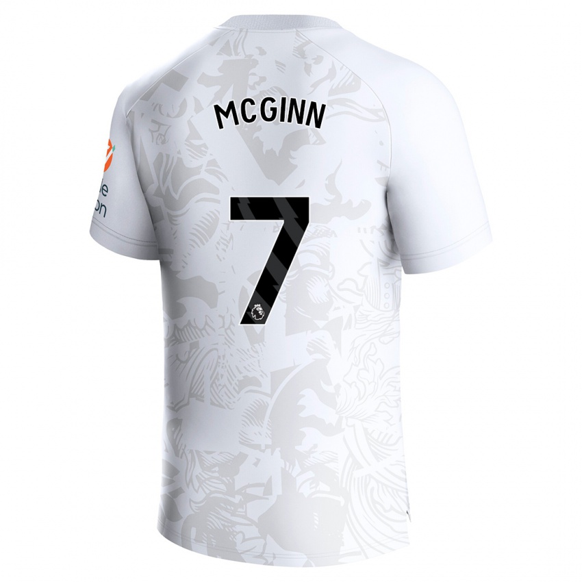 Bambino Maglia John Mcginn #7 Bianco Kit Gara Away 2023/24 Maglietta