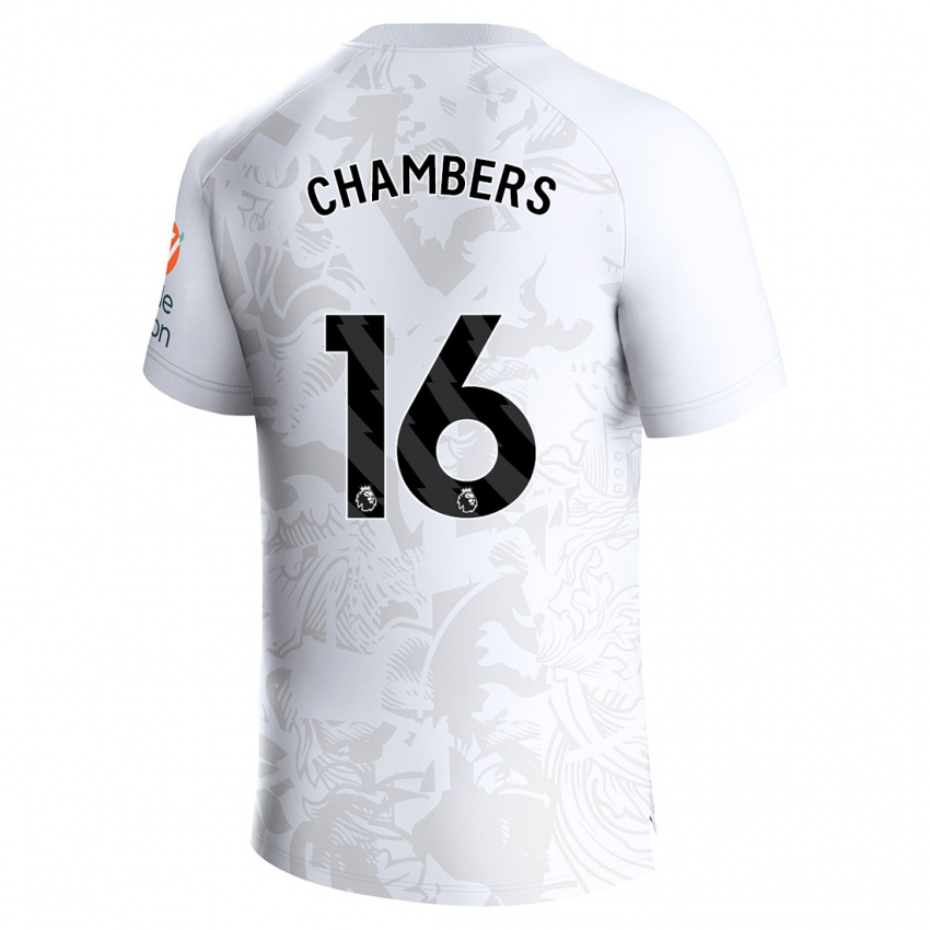 Bambino Maglia Calum Chambers #16 Bianco Kit Gara Away 2023/24 Maglietta