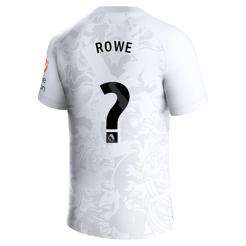 Bambino Maglia Teddy Rowe #0 Bianco Kit Gara Away 2023/24 Maglietta