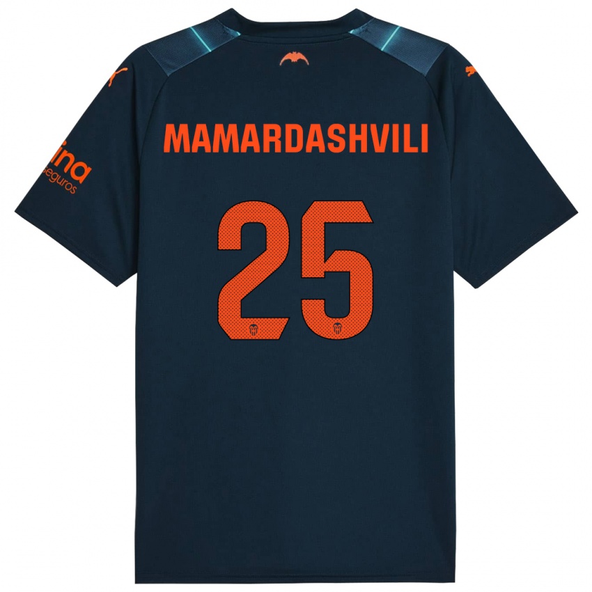 Bambino Maglia Giorgi Mamardashvili #25 Blu Marino Kit Gara Away 2023/24 Maglietta