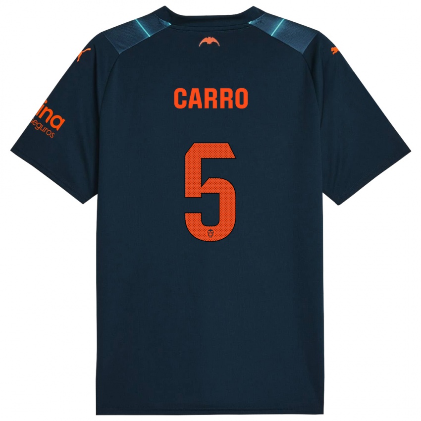 Bambino Maglia Marta Carro #5 Blu Marino Kit Gara Away 2023/24 Maglietta