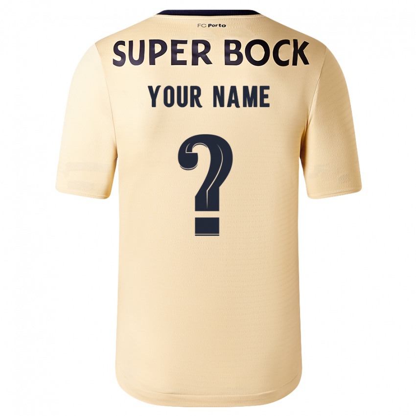 Bambino Maglia Il Tuo Nome #0 Beige-Dorato Kit Gara Away 2023/24 Maglietta