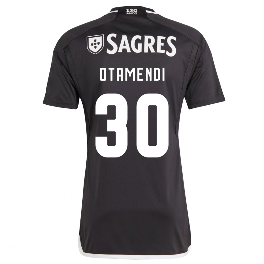 Bambino Maglia Nicolás Otamendi #30 Nero Kit Gara Away 2023/24 Maglietta