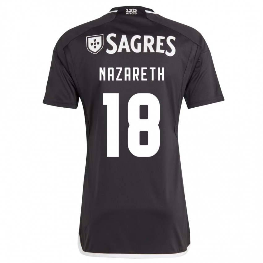 Bambino Maglia Kika Nazareth #18 Nero Kit Gara Away 2023/24 Maglietta