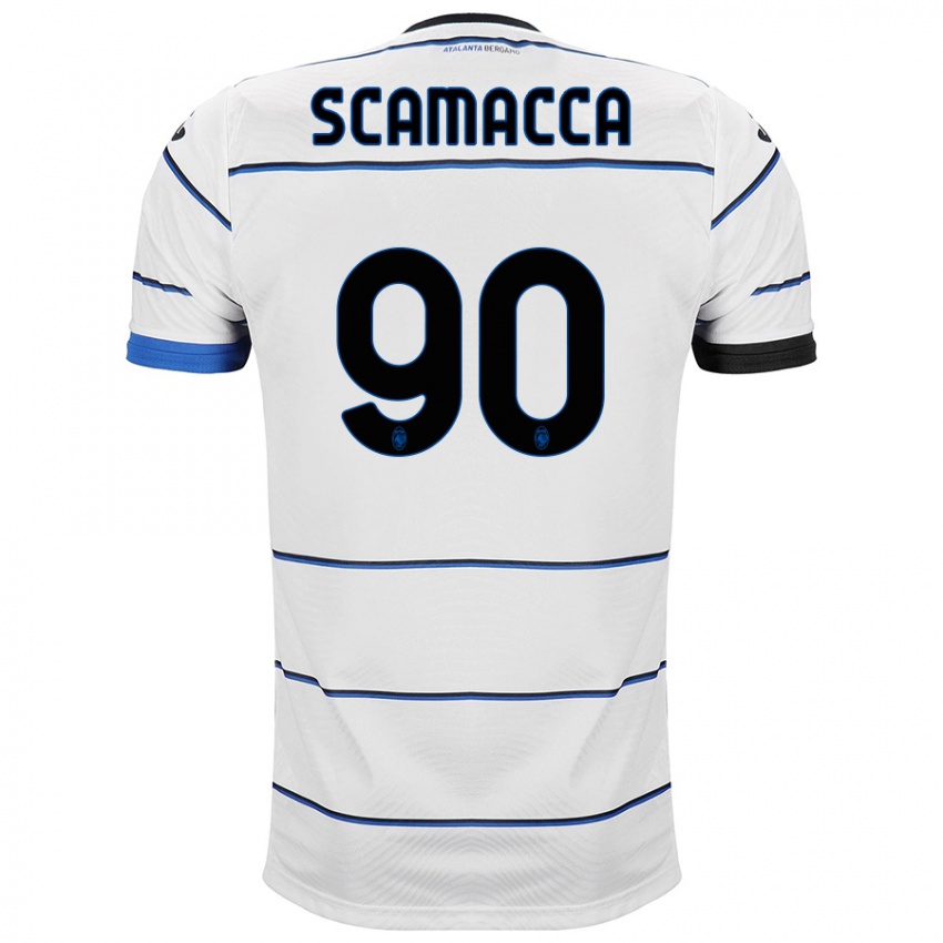 Bambino Maglia Gianluca Scamacca #90 Bianco Kit Gara Away 2023/24 Maglietta