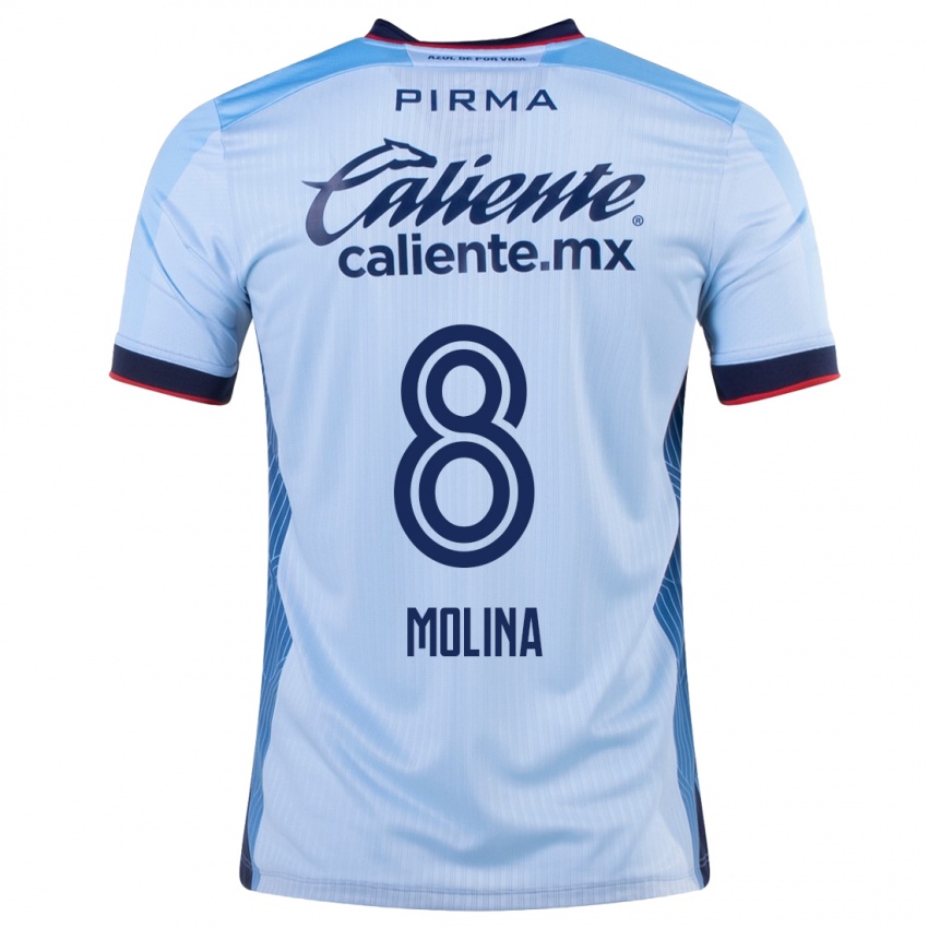 Bambino Maglia Dalia Molina #8 Cielo Blu Kit Gara Away 2023/24 Maglietta