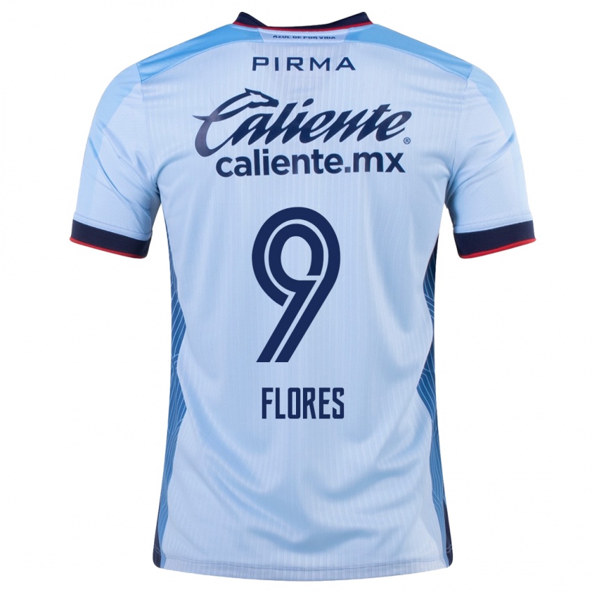 Bambino Maglia Daniela Flores #9 Cielo Blu Kit Gara Away 2023/24 Maglietta