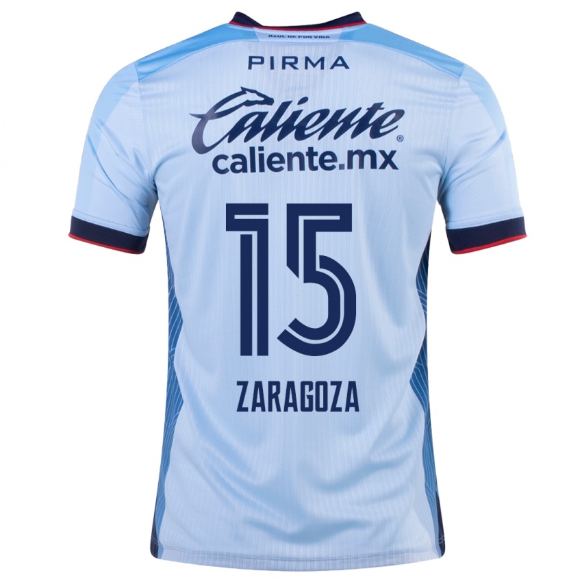 Bambino Maglia Nancy Zaragoza #15 Cielo Blu Kit Gara Away 2023/24 Maglietta