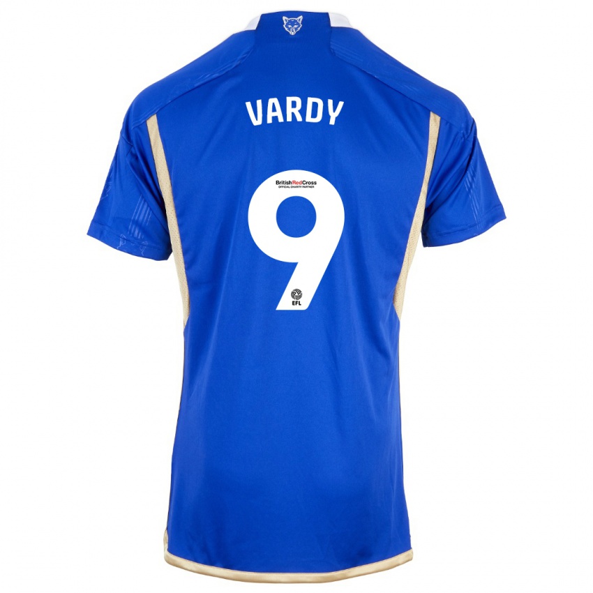 Uomo Maglia Jamie Vardy #9 Blu Reale Kit Gara Home 2023/24 Maglietta