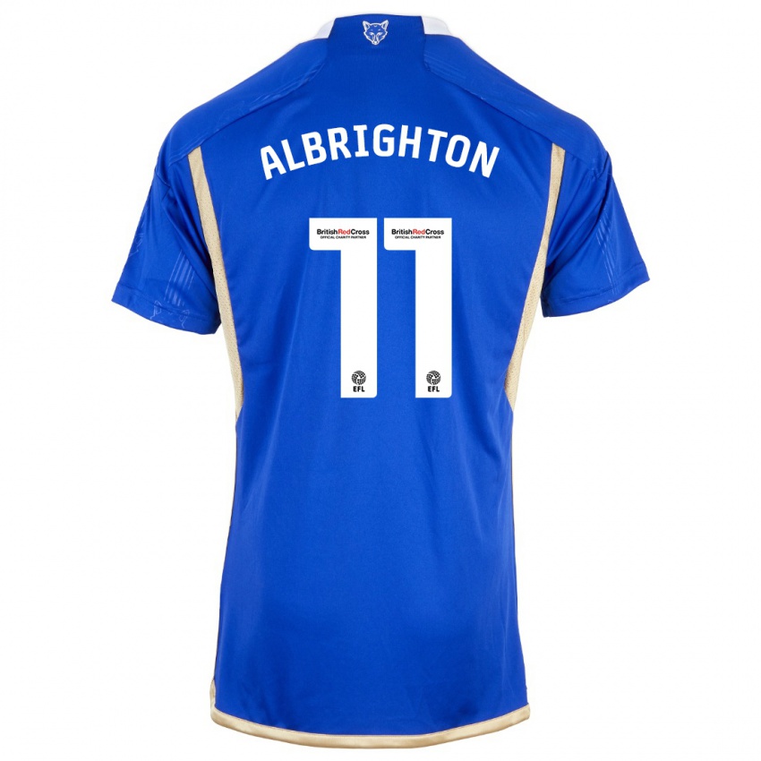 Uomo Maglia Marc Albrighton #11 Blu Reale Kit Gara Home 2023/24 Maglietta