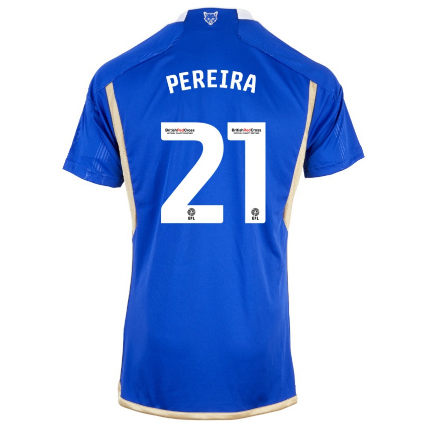 Uomo Maglia Ricardo Pereira #21 Blu Reale Kit Gara Home 2023/24 Maglietta