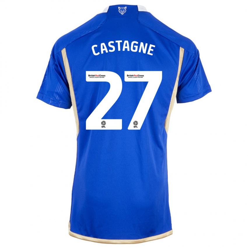 Uomo Maglia Timothy Castagne #27 Blu Reale Kit Gara Home 2023/24 Maglietta