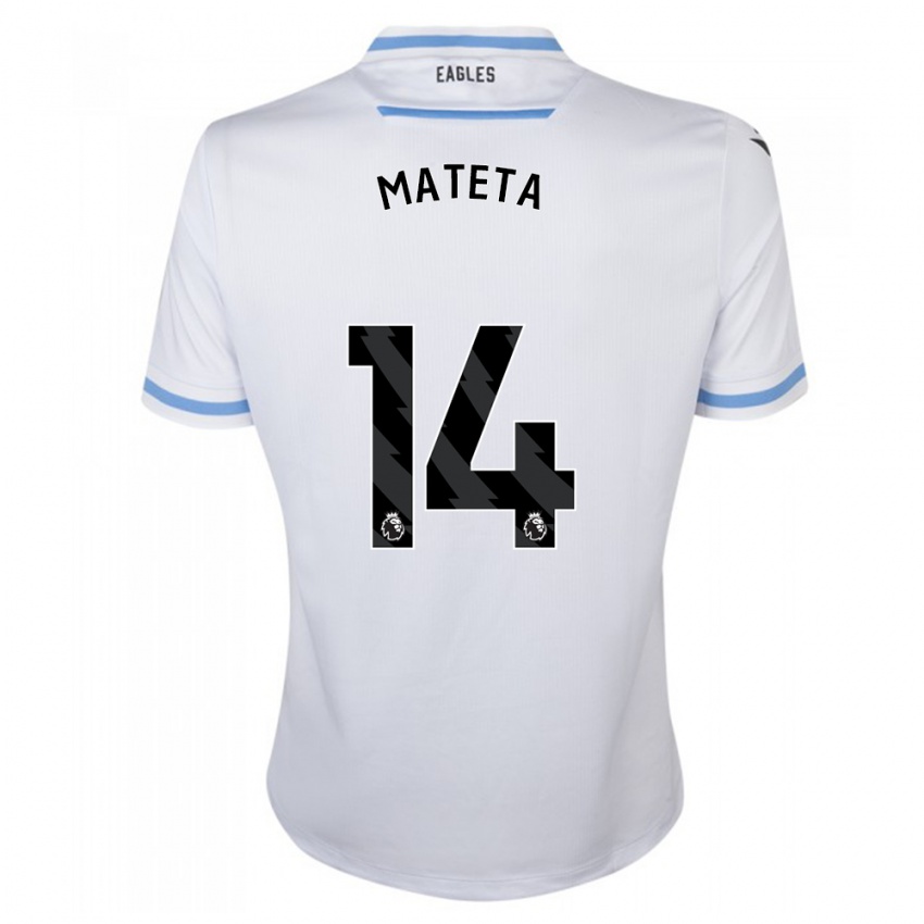 Uomo Maglia Jean-Philippe Mateta #14 Bianco Kit Gara Away 2023/24 Maglietta