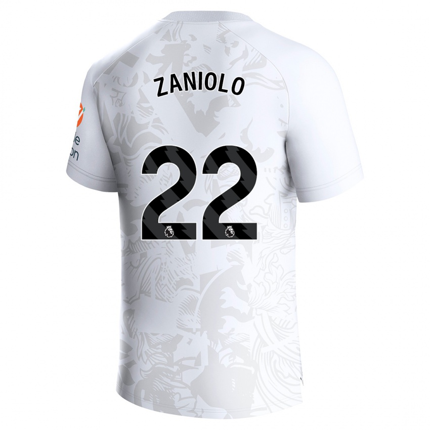 Uomo Maglia Nicolo Zaniolo #22 Bianco Kit Gara Away 2023/24 Maglietta
