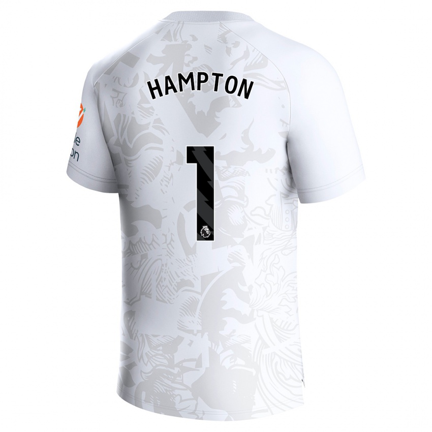 Uomo Maglia Hannah Hampton #1 Bianco Kit Gara Away 2023/24 Maglietta