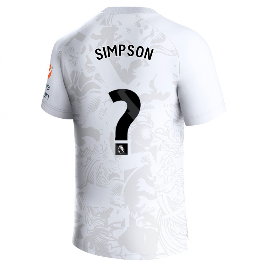 Uomo Maglia Ewan Simpson #0 Bianco Kit Gara Away 2023/24 Maglietta