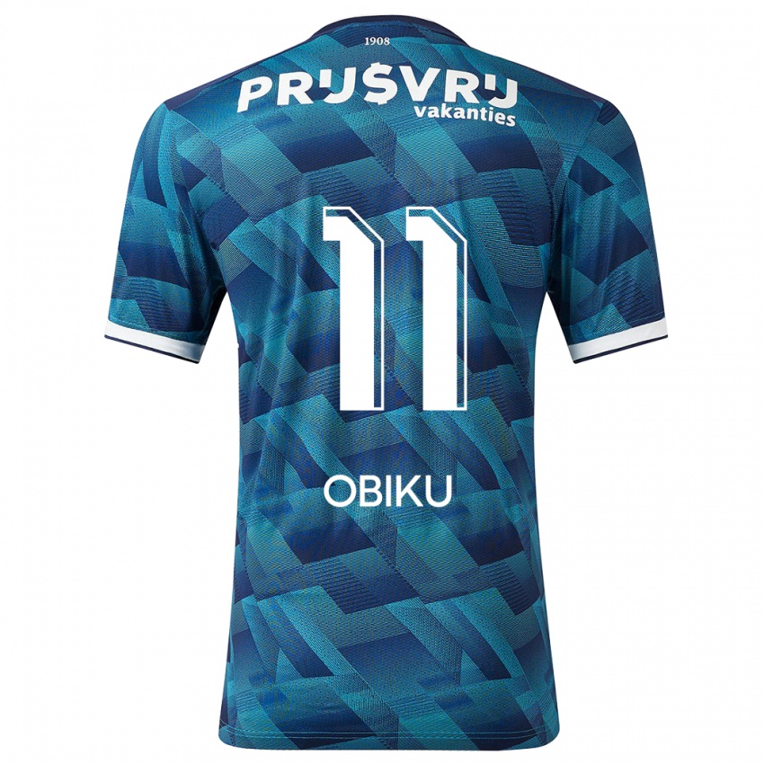 Uomo Maglia Junior Obiku #11 Blu Kit Gara Away 2023/24 Maglietta