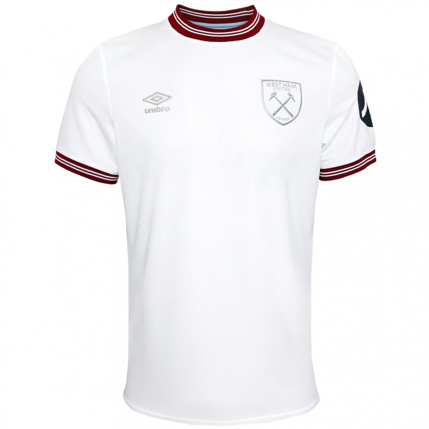 Donna Maglia Il Tuo Nome #0 Bianco Kit Gara Away 2023/24 Maglietta