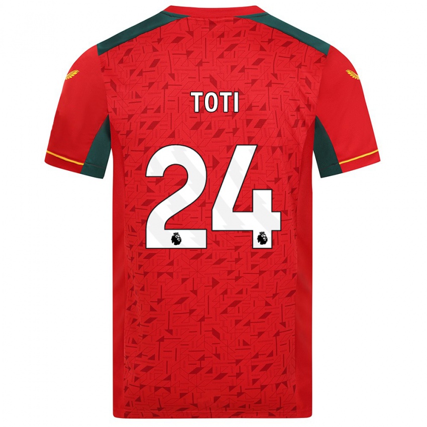 Donna Maglia Toti #24 Rosso Kit Gara Away 2023/24 Maglietta