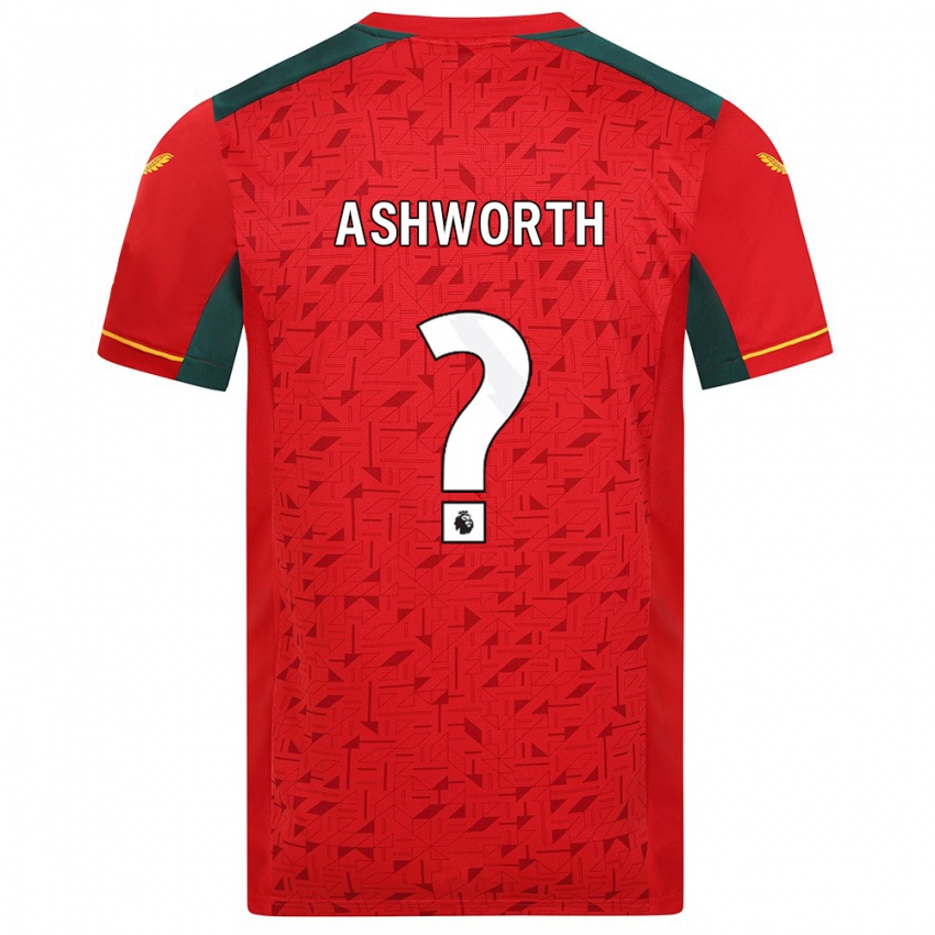 Donna Maglia Fin Ashworth #0 Rosso Kit Gara Away 2023/24 Maglietta