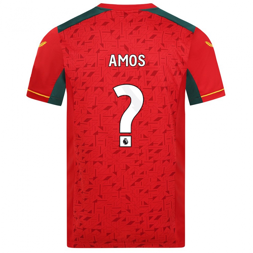 Donna Maglia Stan Amos #0 Rosso Kit Gara Away 2023/24 Maglietta