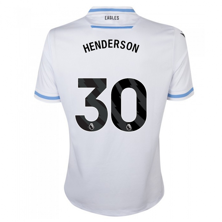 Donna Maglia Dean Henderson #30 Bianco Kit Gara Away 2023/24 Maglietta