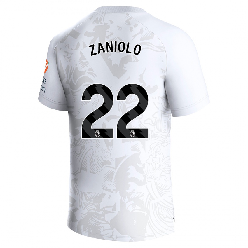 Donna Maglia Nicolo Zaniolo #22 Bianco Kit Gara Away 2023/24 Maglietta