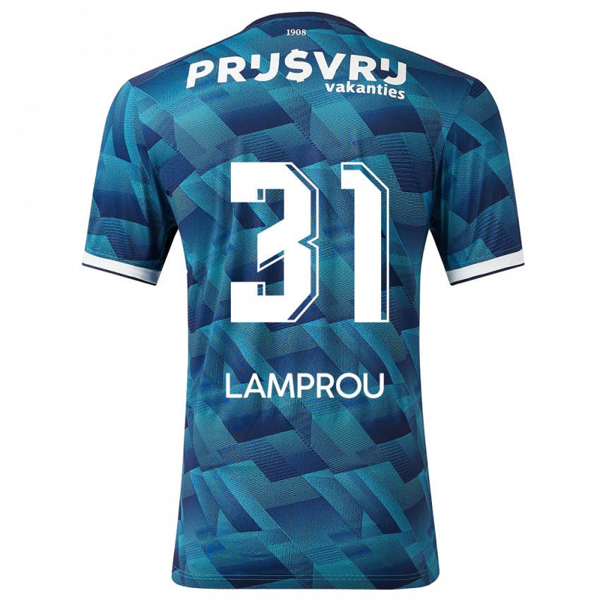 Donna Maglia Kostas Lamprou #31 Blu Kit Gara Away 2023/24 Maglietta