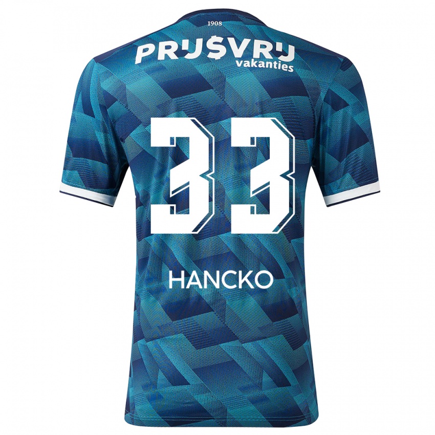 Donna Maglia David Hancko #33 Blu Kit Gara Away 2023/24 Maglietta