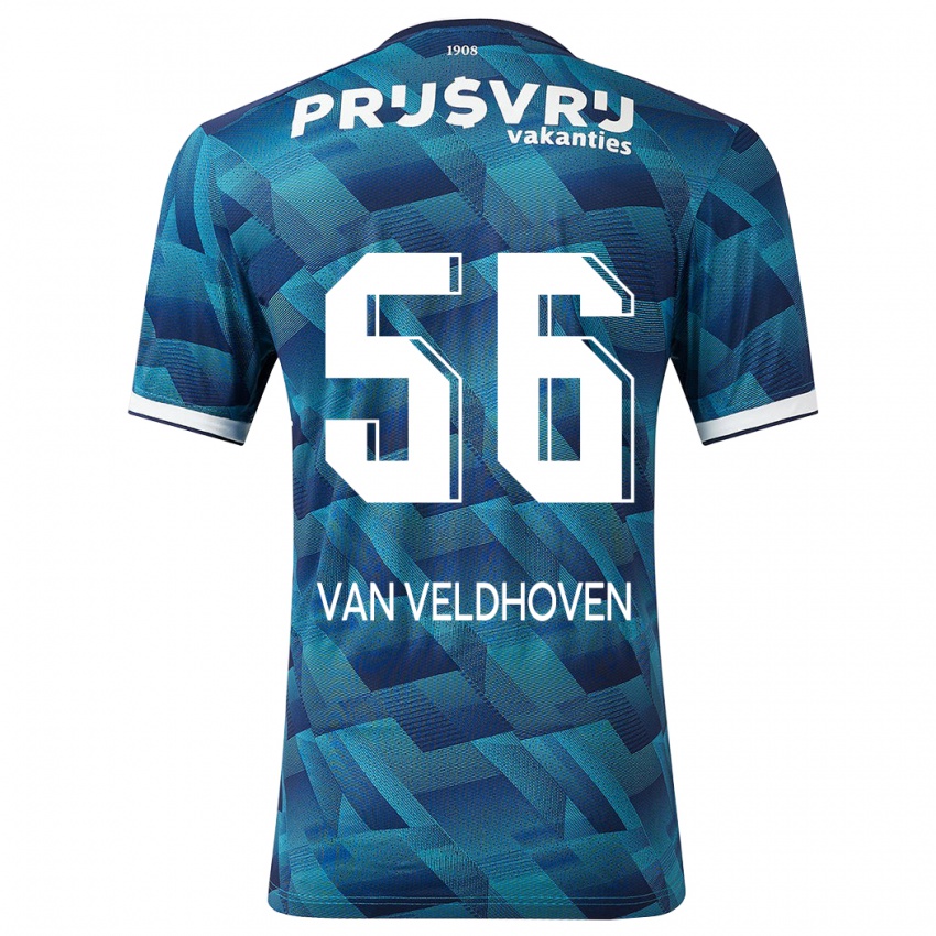 Donna Maglia Kars Van Veldhoven #56 Blu Kit Gara Away 2023/24 Maglietta