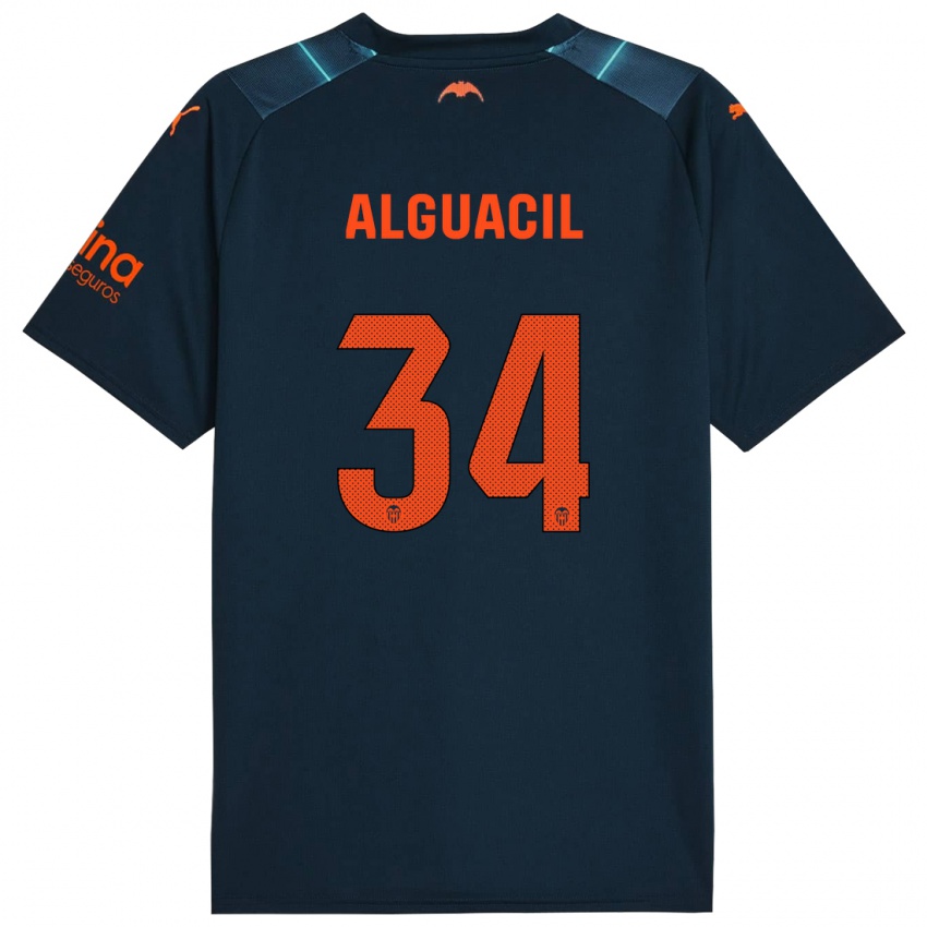 Donna Maglia Ainhoa Alguacil #34 Blu Marino Kit Gara Away 2023/24 Maglietta