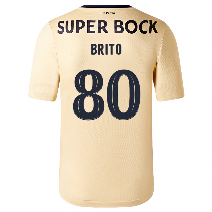 Donna Maglia Luan Brito #80 Beige-Dorato Kit Gara Away 2023/24 Maglietta