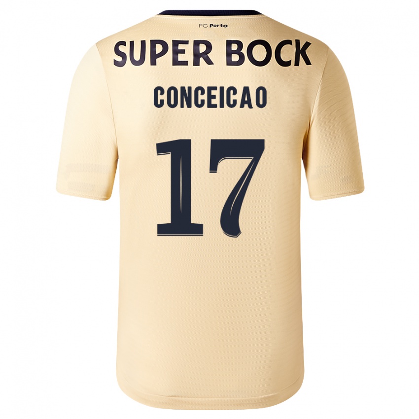 Donna Maglia Rodrigo Conceicao #17 Beige-Dorato Kit Gara Away 2023/24 Maglietta