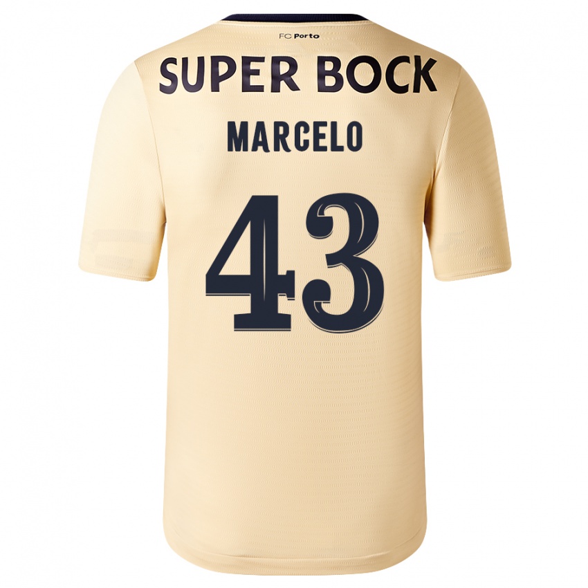 Donna Maglia Joao Marcelo #43 Beige-Dorato Kit Gara Away 2023/24 Maglietta