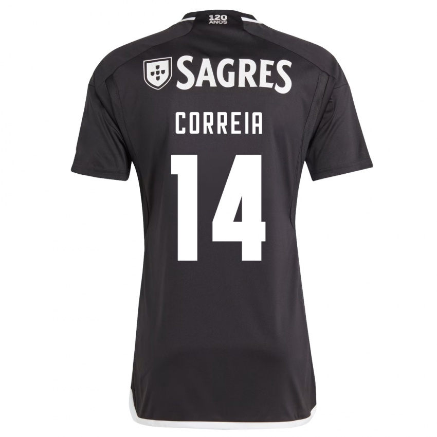 Donna Maglia Carolina Correia #14 Nero Kit Gara Away 2023/24 Maglietta