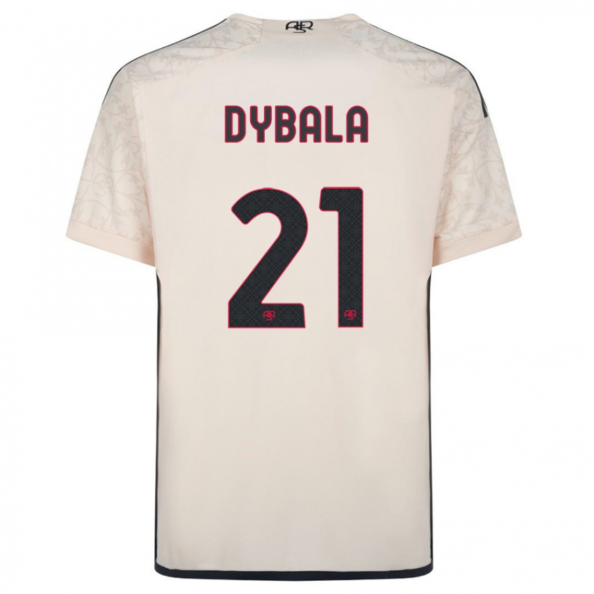 Donna Maglia Paulo Dybala #21 Bianco Blu Kit Gara Away 2023/24 Maglietta