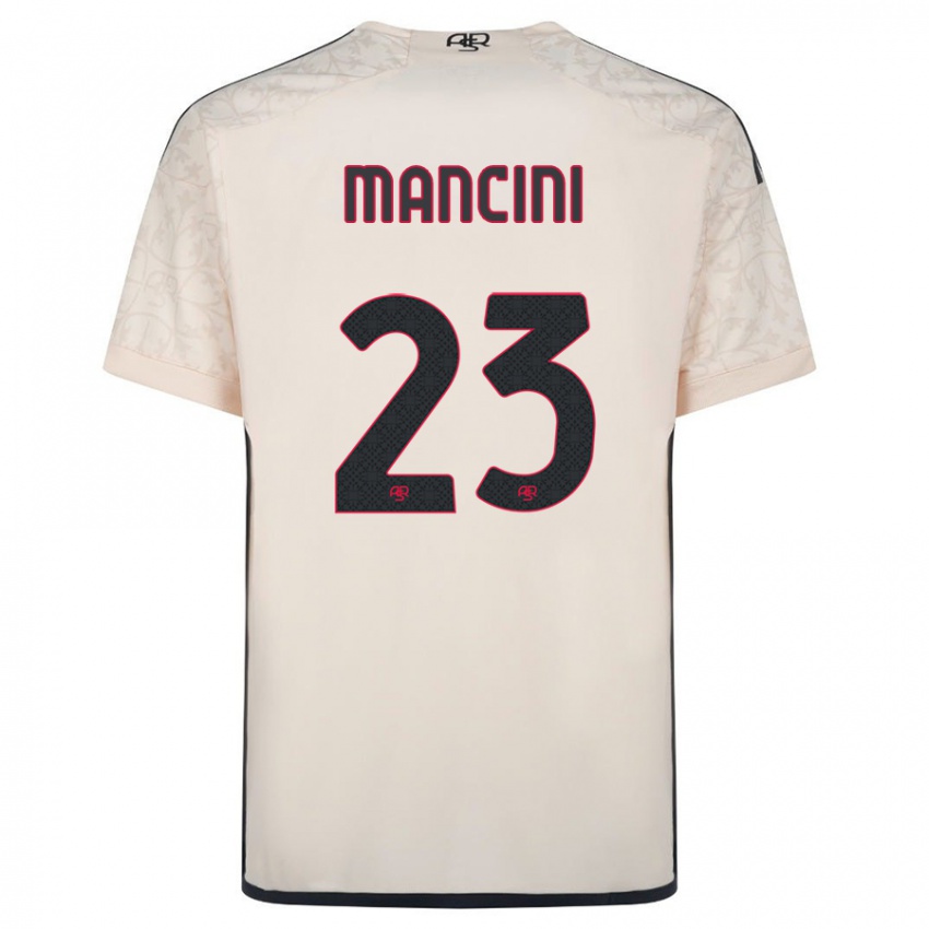 Donna Maglia Gianluca Mancini #23 Bianco Blu Kit Gara Away 2023/24 Maglietta