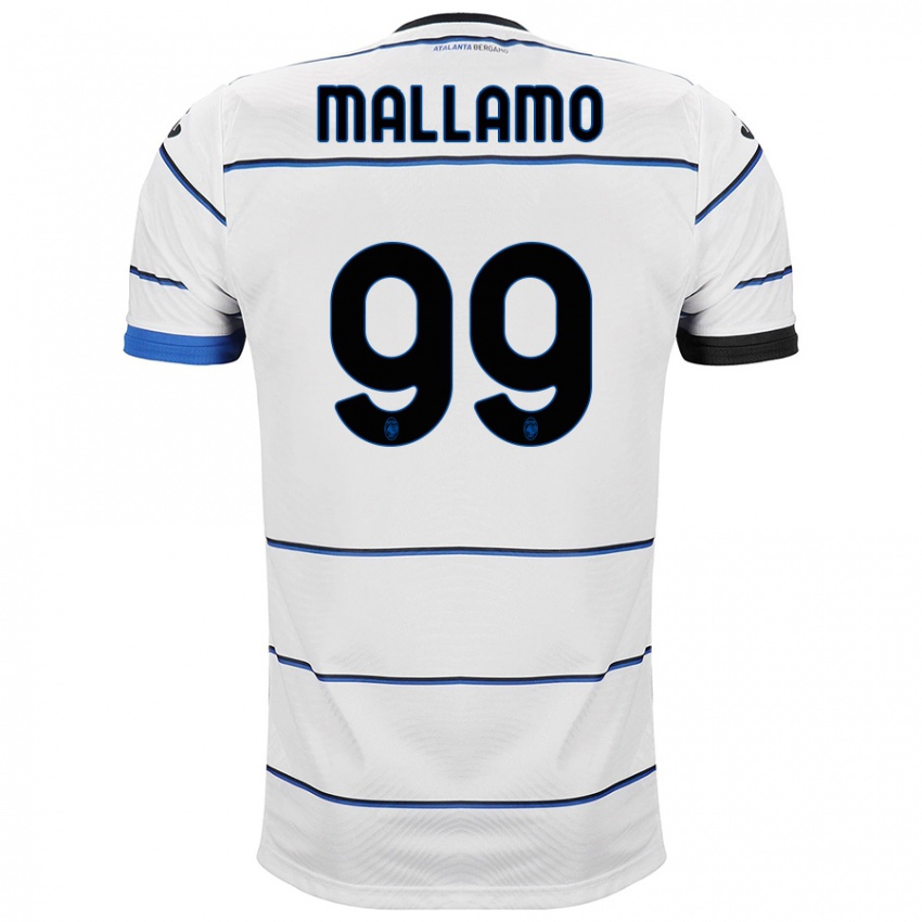 Donna Maglia Alessandro Mallamo #99 Bianco Kit Gara Away 2023/24 Maglietta