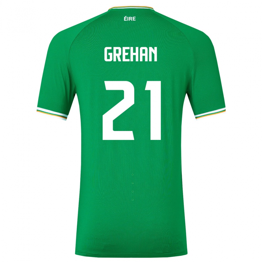 Bambino Maglia Irlanda Sean Grehan #21 Verde Kit Gara Home 24-26 Maglietta