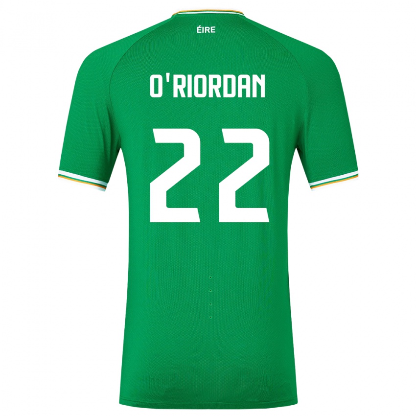 Bambino Maglia Irlanda Connor O'riordan #22 Verde Kit Gara Home 24-26 Maglietta