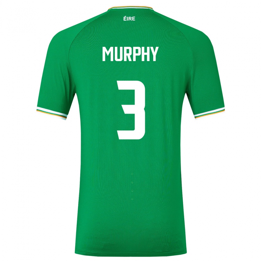 Bambino Maglia Irlanda Alex Murphy #3 Verde Kit Gara Home 24-26 Maglietta