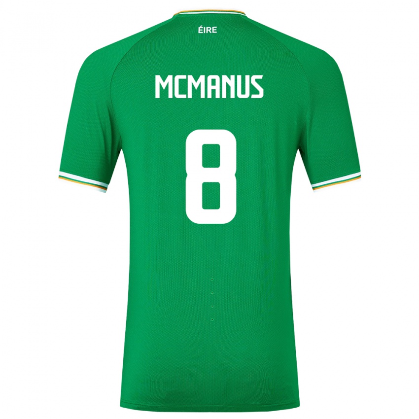 Bambino Maglia Irlanda James Mcmanus #8 Verde Kit Gara Home 24-26 Maglietta