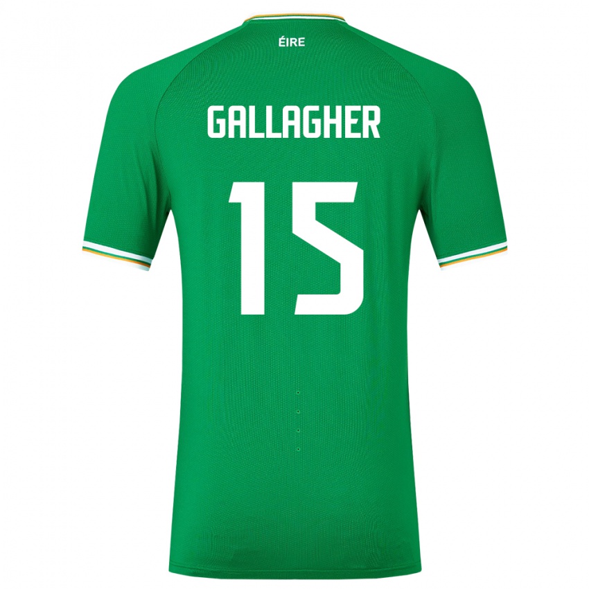 Bambino Maglia Irlanda Oisín Gallagher #15 Verde Kit Gara Home 24-26 Maglietta