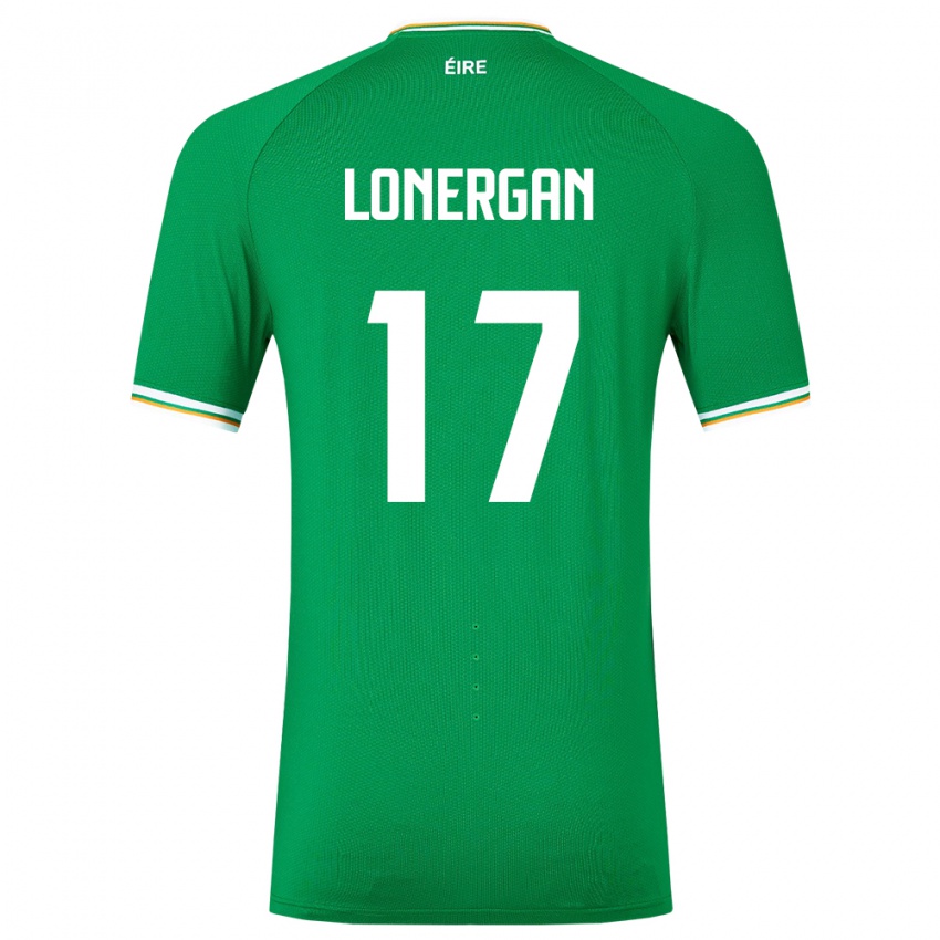 Bambino Maglia Irlanda Tom Lonergan #17 Verde Kit Gara Home 24-26 Maglietta