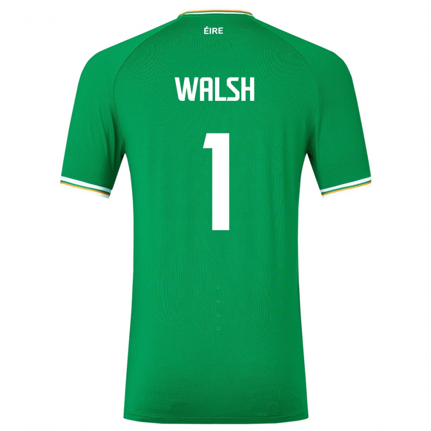 Bambino Maglia Irlanda Conor Walsh #1 Verde Kit Gara Home 24-26 Maglietta