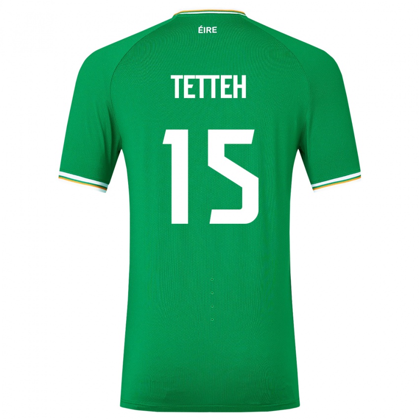 Bambino Maglia Irlanda Gideon Tetteh #15 Verde Kit Gara Home 24-26 Maglietta