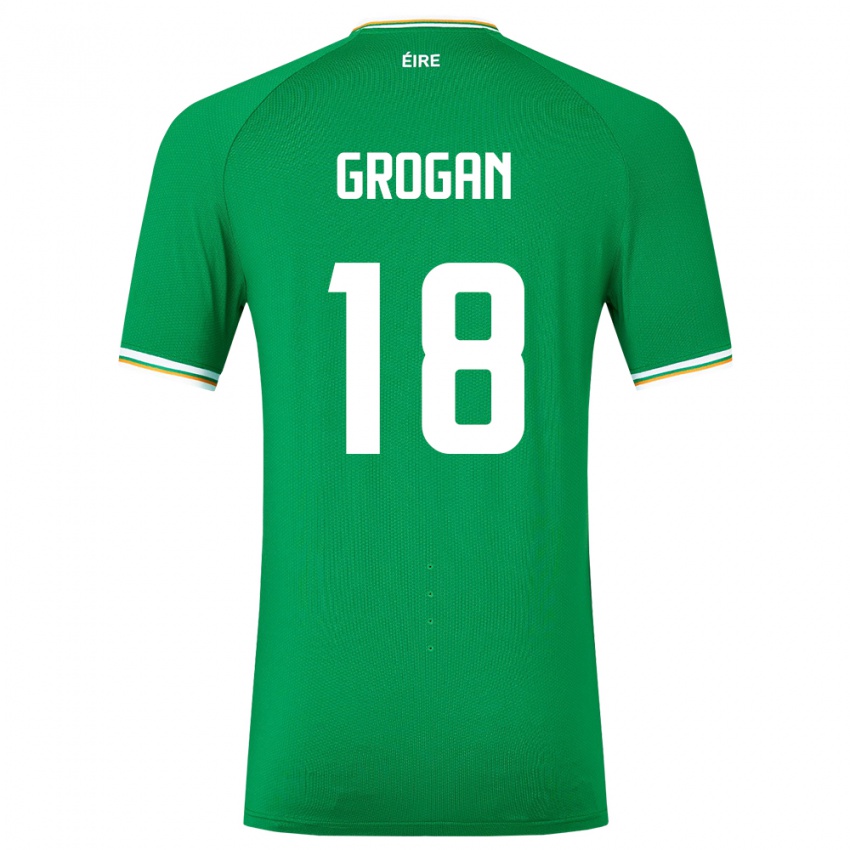 Bambino Maglia Irlanda Christy Grogan #18 Verde Kit Gara Home 24-26 Maglietta