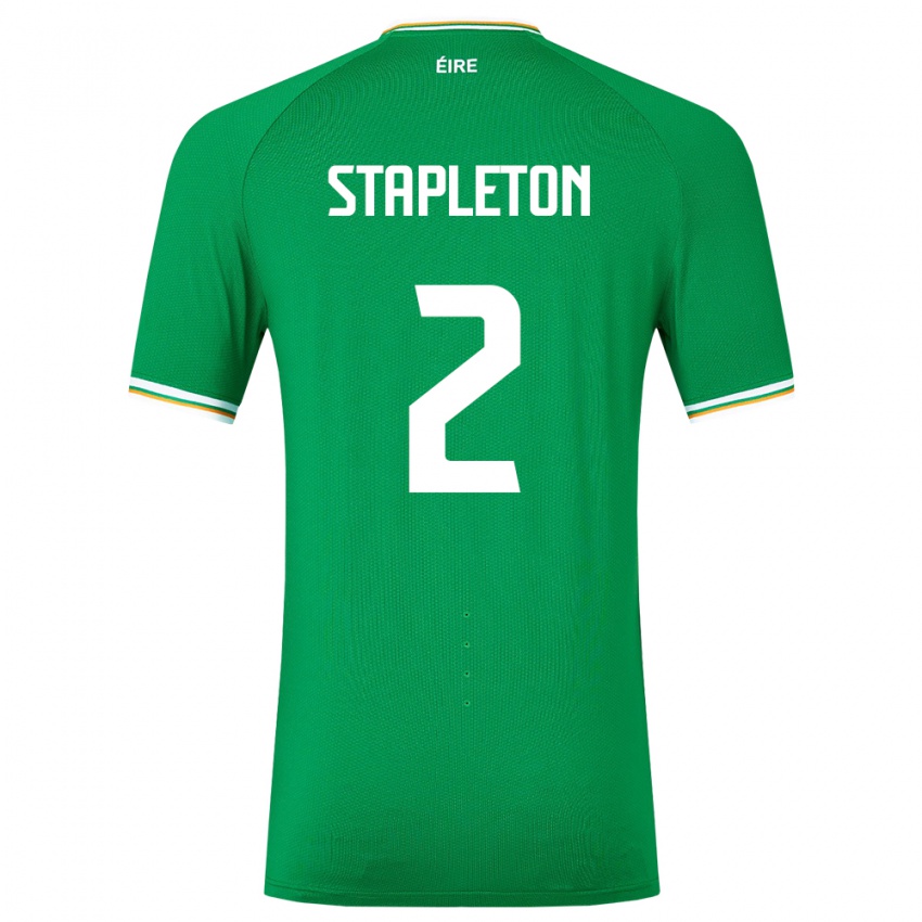 Bambino Maglia Irlanda Jessie Stapleton #2 Verde Kit Gara Home 24-26 Maglietta